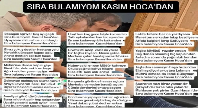 Randevu alamayınca doktora taşlama şiir yazdı